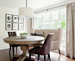 Round table and sofa in the kitchen photo