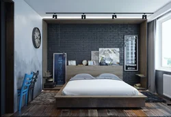 Спальни в стиле лофт светлый дизайн