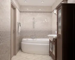 Дизайн ванны простой плиткой