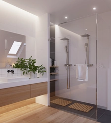 Дизайн проект ванной комнаты с душевой и ванной фото