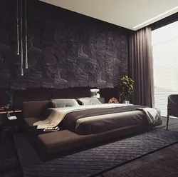 Bedroom interiors in masculine style