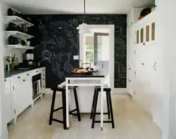 Интерьер кухни стены доски