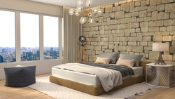 Дизайн Спальни С Камнем На Стене