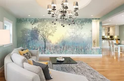 Рисунки стен в гостиной фото