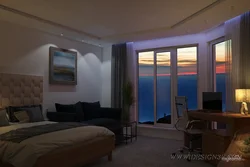 Photo of a bedroom with panoramic windows photo