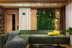 Дизайн зеленой гостиной в квартире