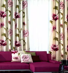 Цветные шторы в интерьере спальни