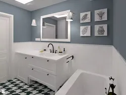 Bath design with painted tiles