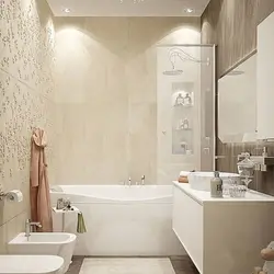 Дизайн маленькой ванной плитка светлая