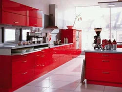 Ремонт на кухне дизайн красный