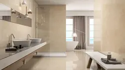 Крупноформатная плитка в интерьере ванной комнаты