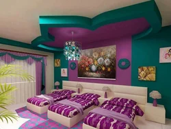 Спальни детские дизайн потолки