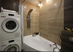 Дизайн ванной со стиральной и сушильной машинкой