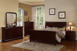 Интерьер спальни мебель вишня