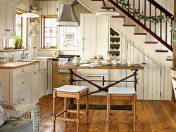 Кухня с лестницей дизайн