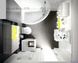 Bath design with corner bath 3 sq.m.