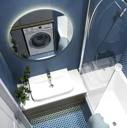 Дизайн маленькой ванной с унитазом и стиральной