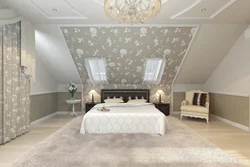 Спальня В Мансарде Со Скошенным Потолком Дизайн Фото