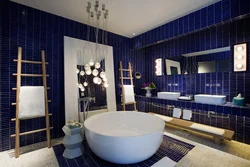 Какой цвет сочетается с синим в интерьере ванны