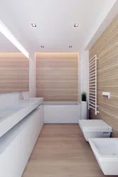 Интерьер ванной комнаты из ламината