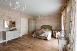 Современный дизайн спальни для деревянного дома