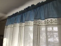 Льняные шторы на кухню фото