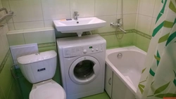 Bathroom design in Khrushchev with washing machine