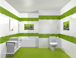 Дизайн Ванной Черно Зеленый Белый