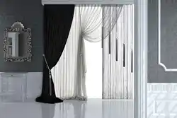 Белые шторы в интерьере гостиной в современном стиле фото