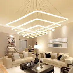 Потолочное освещение в гостиной дизайн фото