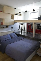 Дизайн квартиры кухня студия спальня