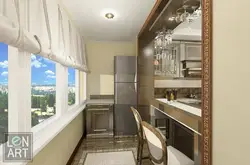Длинная кухня с балконом фото