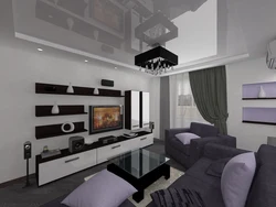 Дизайн гостиной в современном стиле в светлых тонах 25 кв