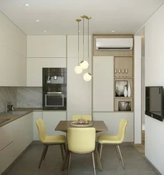Кухня 14 кв м дизайн с телевизором