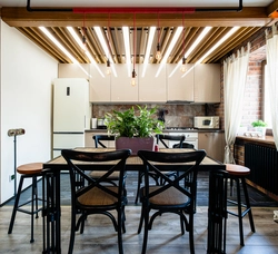 Ceiling in the kitchen loft design