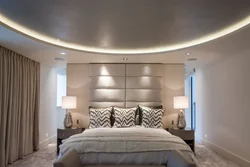 Дизайн потолков для спальни в современном стиле из гипсокартона фото
