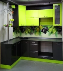 Все черно зеленые кухни фото