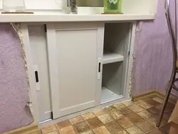 Шкаф в подоконнике на кухне фото