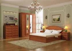 Bedroom interior furniture walnut color