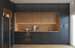 Graphite kitchen in the interior photo