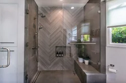 Herringbone bathroom design