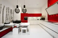 Красно Белая Кухня В Интерьере