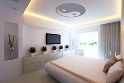 Потолок натяжной потолок в спальне фото с точечными светильниками фото