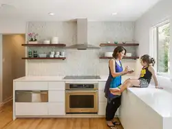 Дизайн столешницы на кухне без шкафов фото
