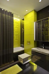 Желто белый дизайн ванной