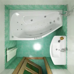 3 by 3 bathroom design with corner bath