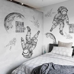 Дизайн рисунка на стене в спальне