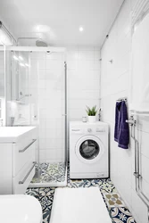 Фото ванны с душевой кабиной раковиной и стиральной машиной