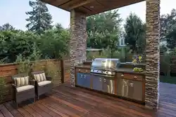 Kitchen on the terrace of a country house photo