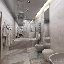 Дизайн ванной комнаты бежево серый